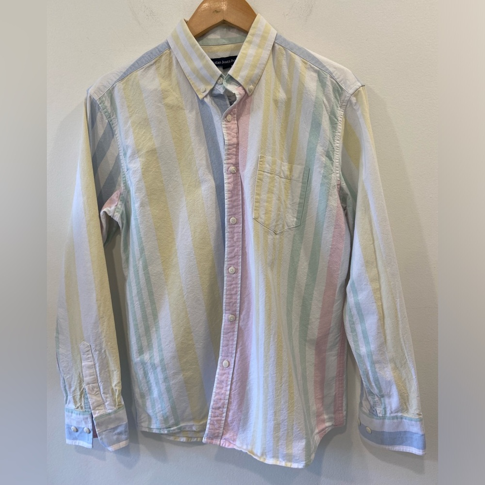 Kiel James Patrick Button Down Pastel Striped Shi… - image 1